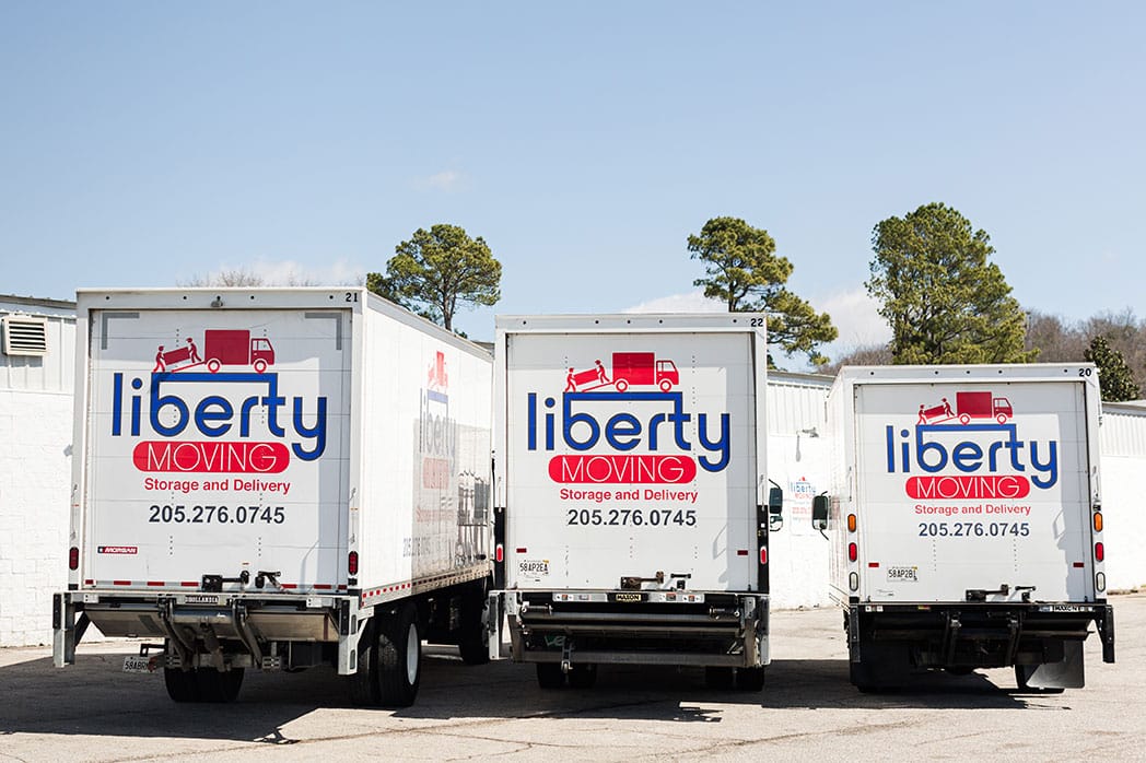 Moving trucks ready for relocation